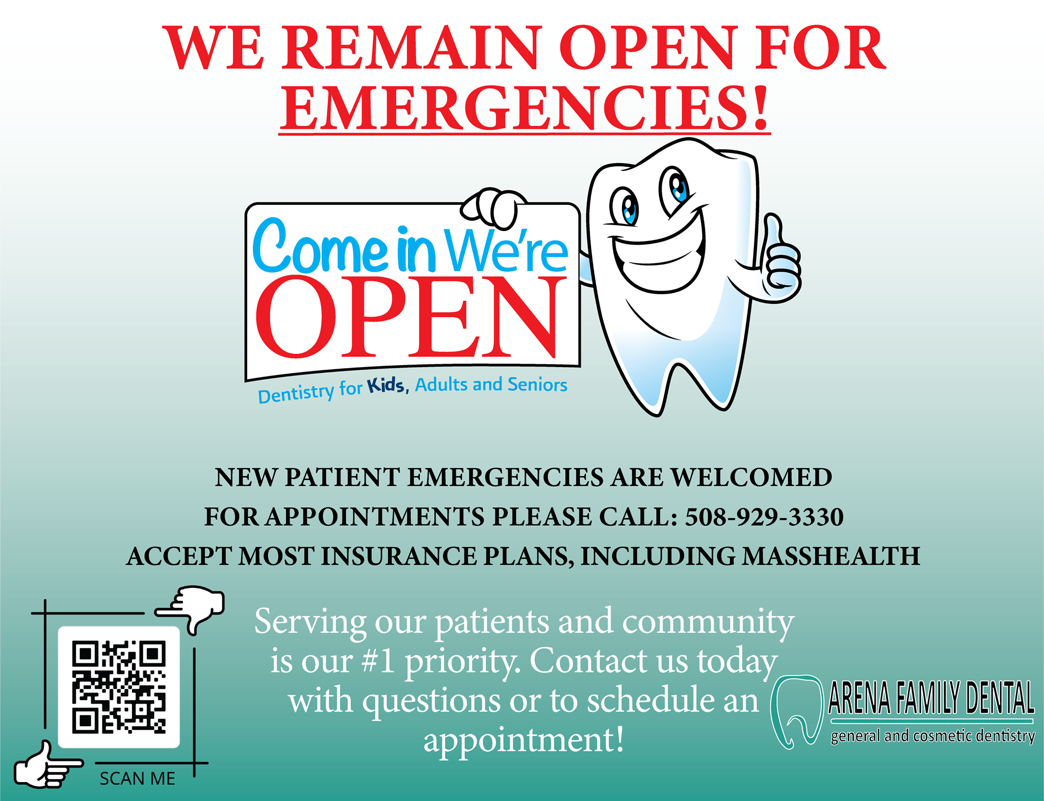 We are OPEN for dental emergencies!